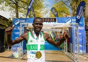 31 May 2015; Freddy Sittuk, Kenya, after winning the SSE Airtricity Derry Marathon. Guildhall Square, Derry. Picture credit: Oliver McVeigh / SPORTSFILE