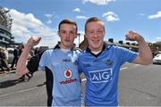 31 May 2015; Dublin supporters Conor Geoghegan, left, and Ethan Johnson, from Tallaght ahead of the game. Leinster GAA Hurling Senior Championship, Quarter-Final, Dublin v Galway, Croke Park, Dublin. Picture credit: Stephen McCarthy / SPORTSFILE