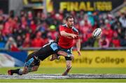 30 May 2015; JJ Hanrahan, Munster, is tackled by Peter Horne, Glasgow Warriors. Guinness PRO12 Final, Munster v Glasgow Warriors. Kingspan Stadium, Ravenhill Park, Belfast. Photo by Sportsfile