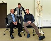 31 May 2015; The Beacon Hospital in association with First Ireland launched their new Sports Medicine Programme with the help of some past and present Republic of Ireland International soccer players John O’Shea, James McClean, Damien Duff and John Giles. Pictured from left are, John Giles, James McClean and Damien Duff. Beacon Hospital, Sandyford, Dublin. Picture credit: David Maher / SPORTSFILE