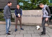 31 May 2015; The Beacon Hospital in association with First Ireland launched their new Sports Medicine Programme with the help of some past and present Republic of Ireland International soccer players John O’Shea, James McClean, Damien Duff and John Giles. Pictured from left are, John O'Shea, Damien Duff and James McClean. Beacon Hospital, Sandyford, Dublin. Picture credit: David Maher / SPORTSFILE