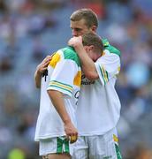 20 July 2008; A disappointed Ruairi Allen, right, with his team-mate Anton Sullivan, Offaly, at the end of the game. ESB Leinster Minor Football Championship Final, Meath v Offaly, Croke Park, Dublin. Picture credit: David Maher / SPORTSFILE