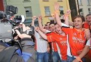 20 July 2008; Armagh fans are filmed for TV on the way to the match. GAA Football Ulster Senior Championship Final, Armagh v Fermanagh, St Tighearnach's Park, Clones, Co. Monaghan. Picture credit: Brian Lawless / SPORTSFILE