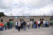 20 July 2008; Fans queue up to get into the hill before the start of the match. GAA Football Ulster Senior Championship Final, Armagh v Fermanagh, St Tighearnach's Park, Clones, Co. Monaghan. Picture credit: Brian Lawless / SPORTSFILE