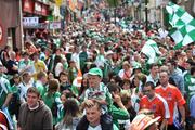 20 July 2008; A general view of fans on Fermanagh Street before the match. GAA Football Ulster Senior Championship Final, Armagh v Fermanagh, St Tighearnach's Park, Clones, Co. Monaghan. Picture credit: Brian Lawless / SPORTSFILE