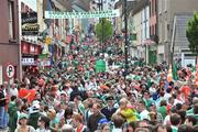 20 July 2008; Fans make their way down Fermanagh Street before the match. GAA Football Ulster Senior Championship Final, Armagh v Fermanagh, St Tighearnach's Park, Clones, Co. Monaghan. Picture credit: Brian Lawless / SPORTSFILE