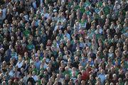 12 July 2008; Limerick supporters cheer on their team early in the second half.  GAA Hurling All-Ireland Senior Championship Qualifier, Round 3, Limerick v Offaly, Gaelic Grounds, Limerick. Picture credit: Ray McManus / SPORTSFILE