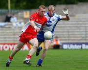 19 July 2008; Fergal Doherty, Derry, in action against Dick Clerkin, Monaghan. GAA Football All-Ireland Senior Championship Qualifier - Round 1, Monaghan v Derry. Clones, Co. Monaghan. Picture credit: Oliver McVeigh / SPORTSFILE