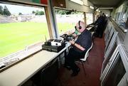 20 July 2008; The radio broadcasters make their preparations before the game. GAA Football Ulster Senior Championship Final, Armagh v Fermanagh, St Tighearnach's Park, Clones, Co. Monaghan. Picture credit: Oliver McVeigh / SPORTSFILE