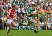 20 July 2008; Barry Owens, Fermanagh, in action against Francie Bellew, Armagh. GAA Football Ulster Senior Championship Final, Armagh v Fermanagh, St Tighearnach's Park, Clones, Co. Monaghan. Picture credit: Oliver McVeigh / SPORTSFILE