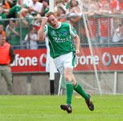 20 July 2008; Mark Murphy, Fermanagh, celebrates after scoring a point. GAA Football Ulster Senior Championship Final, Armagh v Fermanagh, St Tighearnach's Park, Clones, Co. Monaghan. Picture credit: Oliver McVeigh / SPORTSFILE