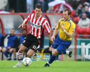18 July 2008; Thomas Stewart, Derry City in action against Thomas Heary, Bohemians. eircom League Premier Division, Derry City v Bohemians, Brandywell, Derry, Co. Derry. Picture credit: Oliver McVeigh / SPORTSFILE