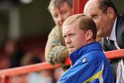 23 July 2008; Former Republic of Ireland manager and current Leeds United assistant coach Steve Staunton watches his team warm up before the game. Friendly match, Shelbourne v Leeds United, Tolka Park, Dublin. Picture credit: Matt Browne / SPORTSFILE