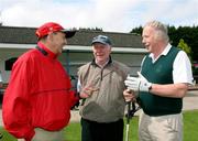 18 July 2008; Event Organizer, Liam Daniels, left, along with PJ Harte, Doohamlet, GFC, Monaghan, and Mickey Smyth, Carrickcruppin GFC, Armagh, during the FBD GAA Golf Challenge, Ulster Final. Current GAA stars and all-time legends were on hand to tee off the competition, which is now in its ninth year and allows GAA clubs from across Ireland and abroad to compete for an All-Ireland title on a completely level par, without restrictions. Killymoon Golf Club, Cookstown, Co. Tyrone. Picture credit: Oliver McVeigh / SPORTSFILE