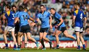 31 May 2015; Dean Rock, 13, is congratulated by his Dublin team-mate Kevin McManamon after scoring his side's third goal. Leinster GAA Football Senior Championship, Quarter-Final, Dublin v Longford. Croke Park, Dublin. Picture credit: Stephen McCarthy / SPORTSFILE