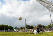 31 May 2015; Sean Quigley, Fermanagh, scores an injury time penalty against Chris Kerr, Antrim. Ulster GAA Football Senior Championship, Quarter-Final, Fermanagh v Antrim, Brewster Park, Enniskillen, Co. Fermanagh. Picture credit: Oliver McVeigh / SPORTSFILE
