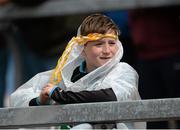 31 May 2015; An Antrim fan wearing a pancho to stay dry. Ulster GAA Football Senior Championship, Quarter-Final, Fermanagh v Antrim, Brewster Park, Enniskillen, Co. Fermanagh. Picture credit: Oliver McVeigh / SPORTSFILE