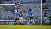 31 May 2015; Dublin's Dean Rock, left, looks on as the balll drops behind the Longford goalkeeper Paddy Collum into the net for his side's third goal of the game. Leinster GAA Football Senior Championship, Quarter-Final, Dublin v Longford, Croke Park, Dublin. Picture credit: Ray McManus / SPORTSFILE
