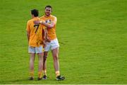 31 May 2015; Antrim's Jack Dowling, right, and Niall Delargy following their side's defeat. Ulster GAA Football Senior Championship, Quarter-Final, Fermanagh v Antrim, Brewster Park, Enniskillen, Co. Fermanagh. Picture credit: Ramsey Cardy / SPORTSFILE