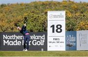 31 May 2015; Graeme McDowell, Northern Ireland, tees off at the 18th. Dubai Duty Free Irish Open Golf Championship 2015, Final Day. Royal County Down Golf Club, Co. Down. Picture credit: John Dickson / SPORTSFILE
