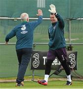 1 June 2015; Republic of Ireland's Shay Given and goalkeeping coach Seamus McDonagh during squad training. Republic of Ireland Squad Training, Gannon Park, Malahide, Co. Dublin. Picture credit: David Maher / SPORTSFILE