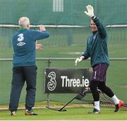 1 June 2015; Republic of Ireland's Shay Given and goalkeeping coach Seamus McDonagh during squad training. Republic of Ireland Squad Training, Gannon Park, Malahide, Co. Dublin. Picture credit: David Maher / SPORTSFILE