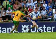24 July 2008; Thomas Freeman, Monaghan in action against Karl Lacey, Donegal. GAA Football All-Ireland Senior Championship Qualifier - Rd 2, Donegal v Monaghan, Ballybofey, Co. Donegal. Picture credit: Oliver McVeigh / SPORTSFILE