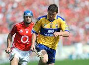 27 July 2008; Diarmuid McMahon, Clare, in action against Tom Kenny, Cork. GAA Hurling All-Ireland Senior Championship Quarter-Final, Clare v Cork, Semple Stadium, Thurles, Co. Tipperary. Picture credit: Ray McManus / SPORTSFILE