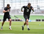 3 June 2015; Republic of Ireland's Glenn Whelan, right, and Daryl Murphy during squad training. Republic of Ireland Squad Training, Aviva Stadium, Lansdowne Road, Dublin. Picture credit: David Maher / SPORTSFILE