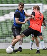 3 June 2015; Republic of Ireland's Seamus Coleman and James McClean, right, during squad training. Republic of Ireland Squad Training, Aviva Stadium, Lansdowne Road, Dublin. Picture credit: David Maher / SPORTSFILE