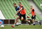3 June 2015; Republic of Ireland's Aiden McGeady and Jeff Henderick during squad training. Republic of Ireland Squad Training, Aviva Stadium, Lansdowne Road, Dublin. Picture credit: David Maher / SPORTSFILE