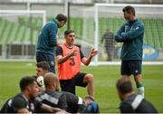 3 June 2015; Republic of Ireland's Stephen Ward, centre, with manager Martin O'Neill, left, and assistant manager Roy Keane during squad training. Republic of Ireland Squad Training, Aviva Stadium, Lansdowne Road, Dublin. Picture credit: David Maher / SPORTSFILE