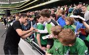 3 June 2015; Republic of Ireland's Robbie Brady signs autographs for supporters at the end of squad training. Republic of Ireland Squad Training, Aviva Stadium, Lansdowne Road, Dublin. Picture credit: David Maher / SPORTSFILE