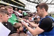 3 June 2015; Republic of Ireland's Seamus Coleman signs autographs for supporters at the end of squad training. Republic of Ireland Squad Training, Aviva Stadium, Lansdowne Road, Dublin. Picture credit: David Maher / SPORTSFILE