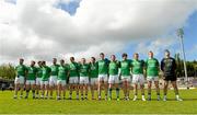 31 May 2015; The Fermanagh team stands for the anthem. Ulster GAA Football Senior Championship, Quarter-Final, Fermanagh v Antrim, Brewster Park, Enniskillen, Co. Fermanagh. Picture credit: Oliver McVeigh / SPORTSFILE