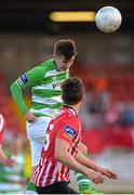 19 May 2015; Cian Kavanagh, Shamrock Rovers, in action against Seamus Sharkey, Derry City. EA Sports Cup Quarter-Final, Derry City v Shamrock Rovers, The Brandywell, Derry. Picture credit: Oliver McVeigh / SPORTSFILE