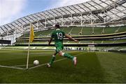 4 June 2015; Robbie Brady, Republic of Ireland, takes a corner kick during the game. Training Match, Republic of Ireland v Northern Ireland. Aviva Stadium, Lansdowne Road, Dublin. Picture credit: David Maher / SPORTSFILE