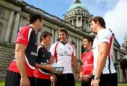 29 July 2008; Clinton Schifcofske, Cillian Willis, Ed O'Donoghue, Ian Humphreys, and Robbie Diack, at a Meet the New Player's Morning for Ulster Rugby in association with Bank of Ireland. Bank of Ireland Donegall Sq South, Belfast, Co. Antrim. Picture credit: Oliver McVeigh / SPORTSFILE