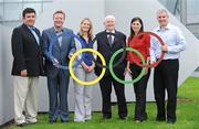 29 July 2008; Members of RTE's team covering the games, include, from left, Des Cahill, Darragh Maloney, Clare McNamara, Jimmy Magee, who will be covering his 10th Olympic Games, Joanne Cantwell and Con Murphy, at the announcement of RTE's details of its coverage for the 2008 Beijing Olympics. RTE Television, Donnybrook, Dublin. Picture credit: Brendan Moran / SPORTSFILE