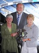 29 July 2008; Sile Wallace, left, Cumann Camogaiochta na nGael, Martin Donnelly, sponsor and Liz Howard, President, Cumann Camogaiochta na nGael, at the launch and draw for the M Donnelly All-Ireland Poc Fada Final which takes place this coming Saturday, the 2nd of August, on Annaverna Mountain, Ravensdale, Co. Louth. Croke Park, Dublin. Picture credit: Brendan Moran / SPORTSFILE