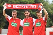 29 July 2008; St. Patrick's Athletic new signings, left to right, Derek O'Brien, Jason Gavin and Jaroslaw Bialek, after a press conference. St. Patrick's Athletic press conference, Richmond Park, Dublin. Picture credit: David Maher / SPORTSFILE