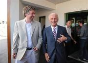 29 July 2008; Republic of Ireland manager Giovanni Trapattoni arrives for the the second day of the Galway Racing Festival accompanied by FAI Chief Executive John Delaney. Galway Racing Festival - Tuesday, Ballybrit, Galway. Picture credit: Stephen McCarthy / SPORTSFILE