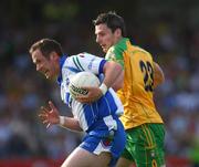 24 July 2008; Vincent Corey, Monaghan, in action against Christy Toye, Donegal. GAA Football All-Ireland Senior Championship Qualifier - Rd 2, Donegal v Monaghan, Ballybofey, Co. Donegal. Picture credit: Oliver McVeigh / SPORTSFILE