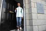 30 July 2008; Pauline Curley, Tullamore Harriers AC, at Olympic House as part of her final preparations before departing for the Beijing Olympics to represent Ireland in the marathon. Olympic House, Harbour Road, Howth, Dublin. Picture credit: Brian Lawless / SPORTSFILE