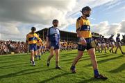 30 July 2008; Clare captain Conor Cooney leads his team during the parade. Bord Gais Munster GAA Hurling U21 Championship Final - Clare v Tipperary. Cusack Park, Ennis, Co. Clare. Picture credit: Matt Browne / SPORTSFILE