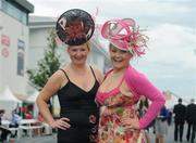 31 July 2008; Jennifer, left, and Helen Prior, from Strandhill, Co. Sligo, during Ladies Day at the Galway Racing Festival. Galway Racing Festival, Ballybrit, Co. Galway. Picture credit: Stephen McCarthy / SPORTSFILE
