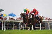 31 July 2008; Define, with Denis O'Regan up, right, on their way to winning the St. James's Gate Novice Hurdle from second place No Panic, with Tom O'Brien up. Galway Racing Festival - Thursday, Ballybrit, Co. Galway. Picture credit: Stephen McCarthy / SPORTSFILE