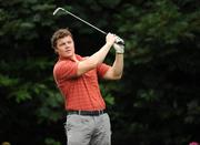 29 July 2008; Brian O'Driscoll watches his tee shot from the 1st tee box during the BT IRUPA Rugby Players Golf Classic. Elm Park Golf Club, Dublin. Picture credit: Brian Lawless / SPORTSFILE