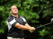 29 July 2008; Rory Best watches his tee shot from the 1st tee box during the BT IRUPA Rugby Players Golf Classic. Elm Park Golf Club, Dublin. Picture credit: Brian Lawless / SPORTSFILE