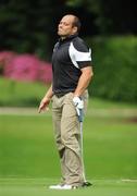 29 July 2008; Rory Best reacts to his putt on the 1st green during the BT IRUPA Rugby Players Golf Classic. Elm Park Golf Club, Dublin. Picture credit: Brian Lawless / SPORTSFILE